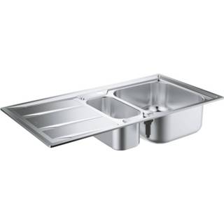 👉 Spoelbak RVS look rechthoek zonder waste Uitstortgootsteen Grohe K400 1.5B 97x50cm 4005176473241