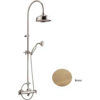 👉 Hoofddouche brons messing thermostatisch giulini opbouw kruisgreep keramisch rond Doucheset Sanimex Incl. Douchegarnituur Ø 20cm 8029270217408