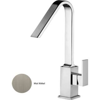 👉 Wastafelkraan nikkel Sanimex Giulini Hoge Uitloop Zonder Pop-Up Mat 8029270224598