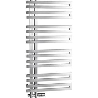 👉 Design radiatoren Geborsteld RVS volga links Designradiator Sapho Recht 50x97.6 cm 265W 8590913818660