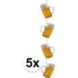 👉 5x Feestartikelen Hangslinger bier 100 cm