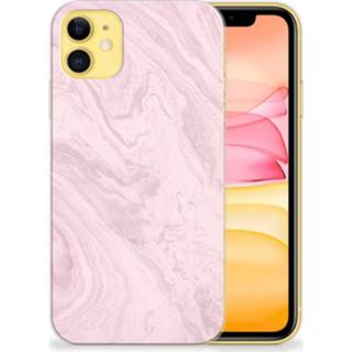 👉 Siliconen hoesje roze Apple iPhone 11 TPU Marble Pink 8720091829695