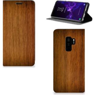 👉 Portemonnee hout Samsung Galaxy S9 Plus Book Wallet Case Donker 8720091874312