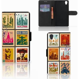 👉 Flipcover Sony Xperia L1 Flip Cover Postzegels 8718894690888