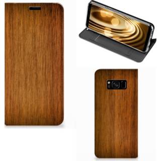 👉 Portemonnee hout Samsung Galaxy S8 Book Wallet Case Donker 8718894365724