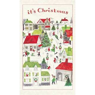 👉 Theedoek Cavallini Co Kerst Christmas Village 9781635444483