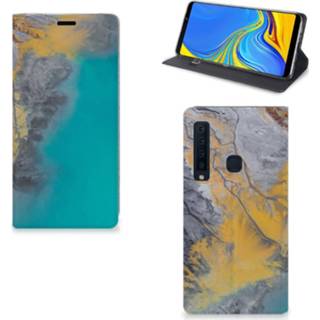 👉 Standcase blauw goud Samsung Galaxy A9 (2018) Marble Blue Gold 8720091124103