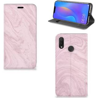 Huawei P Smart Plus Standcase Marble Pink - Origineel Cadeau Vriendin