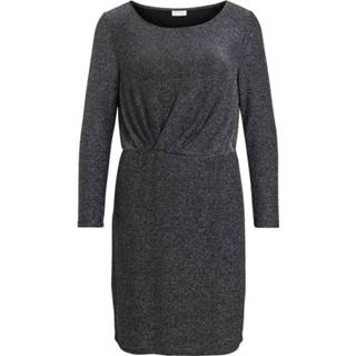 👉 Mini jurk l XL vrouwen grijs Geplooide glitter