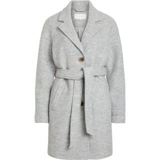 👉 Trenchcoat vrouwen grijs Wollen strikkoord in de taille