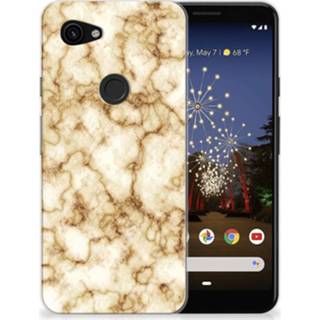 👉 Siliconen hoesje marmer goud Google Pixel 3A TPU 8720091257467