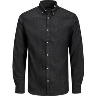 👉 Denim shirt m XL male zwart Spijkerblouse Leon Stretch L/S 5714494760122 1573182754614