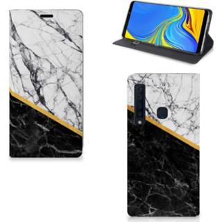 👉 Samsung Galaxy A9 (2018) Standcase Marmer Wit Zwart - Origineel Cadeau Man