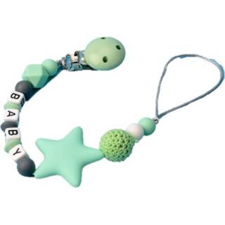 👉 Speen groen siliconen baby's 3 PC'S DIY baby fopspeen clip kleurrijke keten (licht groen) 8006405306169