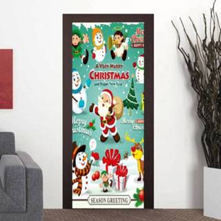 👉 Kerst muursticker Cartoon Santa Claus Snowman woonkamer deur gang verwisselbare muur sticker Decoretion 6922204557125