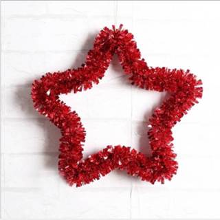 👉 Hanger rood PVC 5 PC'S kerst vijfpuntige ster kleur strip Garland decoratie (rood) 8006405308095