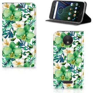 👉 Orchidee groen Motorola Moto C Plus Smart Cover 8720091991019