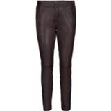 👉 Leather vrouwen bruin trousers