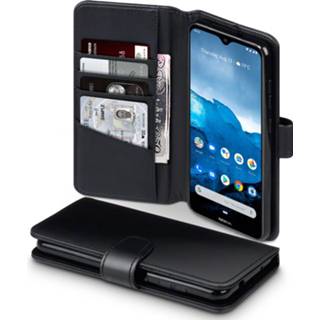 👉 Portemonnee zwart echt leer ruimte voor papiergeld bookwallet flip hoes Qubits - luxe lederen wallet Nokia 6.2 / 7.2 5053102856865