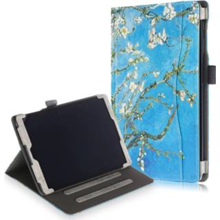 👉 Flipcover kunstleer ruimte voor papiertjes stand flip hoes wit Luxe cover - Samsung Galaxy Tab A 10.1 inch (2019) Van Gogh Amandelboom 9145425554873