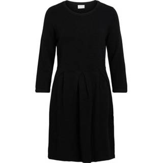 👉 Mini jurk l s vrouwen zwart 3/4-mouw plooi 5714498749932