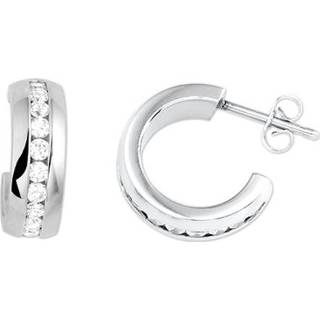 👉 Zirkonia edelstaal dame active Bolle Stekercreolen van met Rij