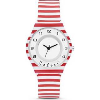 👉 Horloge active rood wit Gestreept van Colori Junior 8719743155084