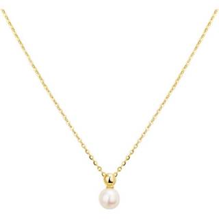 👉 Hals ketting dame active Geelgouden Anker Collier met Zoetwaterparel Hanger