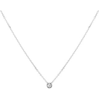 👉 Hals ketting diamant witgouden active dame Anker Collier met Elegante Ronde 0.03 ct Hanger