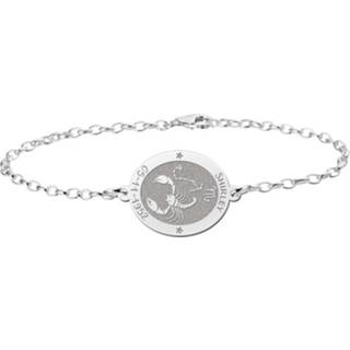 👉 Zilveren Armband met Ovaalvormige Kreeft Sterrenbeeld Naamhanger > Names4ever