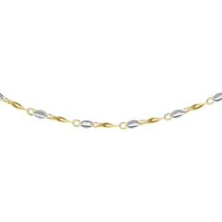 👉 Hals ketting bicolor witgouden active Collier met Ronde Opengewerkte Schakels