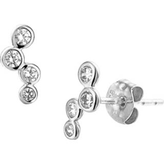 👉 Zirkonia witgoud active Vier Rondjes Oorknoppen van Gepolijst