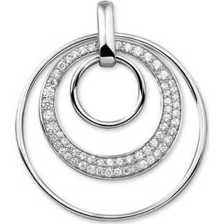 👉 Hanger zilver active Driedubbele Cirkel van met Zirkonia?s