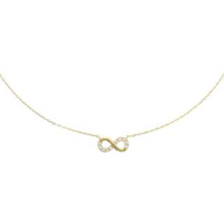 👉 Hals ketting goud dame active Collier van met Zirkonia Infinity Hanger
