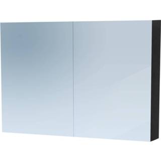 👉 Spiegelkast zwart Black Wood MFC rechthoek wand dual Exclusive Line 100cm 8719956356858