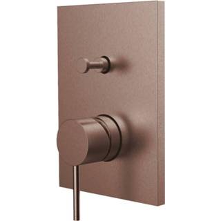 👉 Inbouw badkraan koper edelstaal mengkraan zonder waste Design IX bouw hendel keramisch standaard perlator Herzbach PVD-Coating met Omstelknop 4039139273227