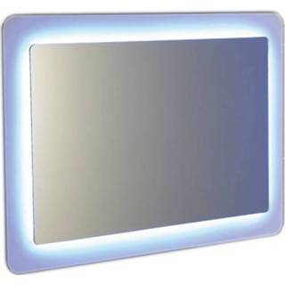 👉 Badkamerspiegel wit rechthoek hangend lorde Sapho 90x60 cm LED met Omlijsting 8590913827228