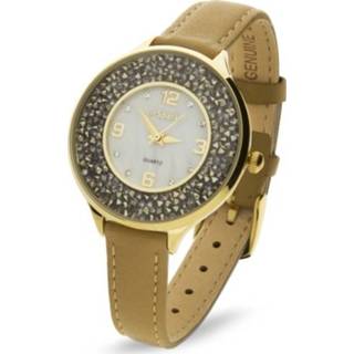 👉 Oriso Horloge Met Beige Lederen Horlogeband van Spark