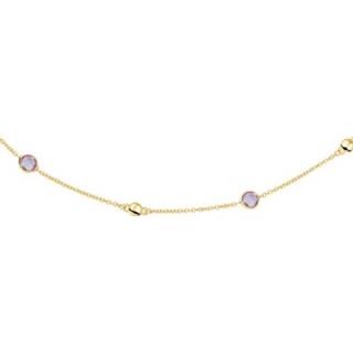 👉 Hals ketting active paarse Geelgouden Anker Collier met Amethist Hangers