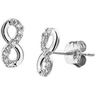 👉 Oorknop witgouden active dame Opengewerkte Infinity Oorknoppen met Zirkonia?s