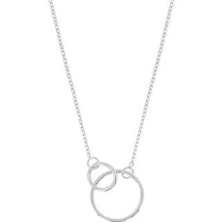 👉 Hals ketting zilveren active Collier met Dubbele Cirkelvormige Hanger