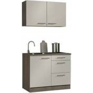 👉 Bovenkast wit Minikeuken 100cm wit-beuken met bovenkasten en e-kookplaat RAI-10012