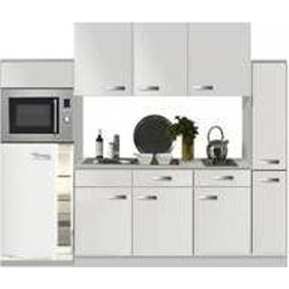 👉 Koelkast wit Keuken 240cm hoogglans incl koelkast, kookplaat en apothekerskast RAI-372