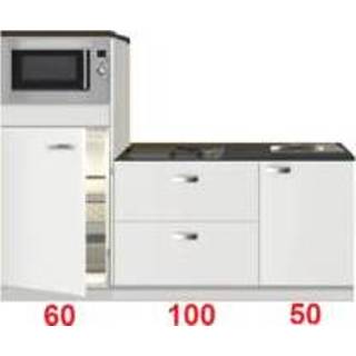 👉 Keukenblok wit 210 hoogglans incl koelkast en magnetron RAI-3306