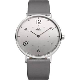 👉 Zilverkleurig Modern Basic Unisex Horloge met Grijze Band van M&M