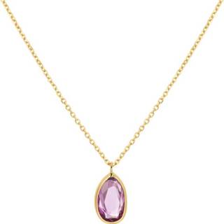 👉 Hals ketting active dame Geelgouden Anker Collier met Amethyst Hanger