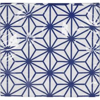 Servet blauw witte Blauw/Witte Servetten Ster/golven figuur - Nippon Blue 20 stuks 33 x 33cm 8718969934824