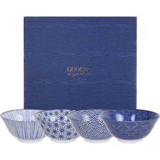 👉 Blauw witte Blauw/Witte Kommenset - Nippon Blue Set van 4 stuks 15.2 x 6.7cm 500ml 8719323536302