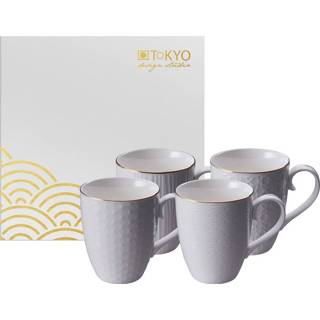 👉 Wit Wit/Goude Mokset - Nippon White Set van 4 stuks 8,5 x 10,2cm 380ml 8719323522473