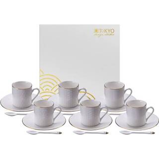 👉 Wit Wit/Goude Espressoset - Nippon White Set van 18 stuks 80ml 8719323523739